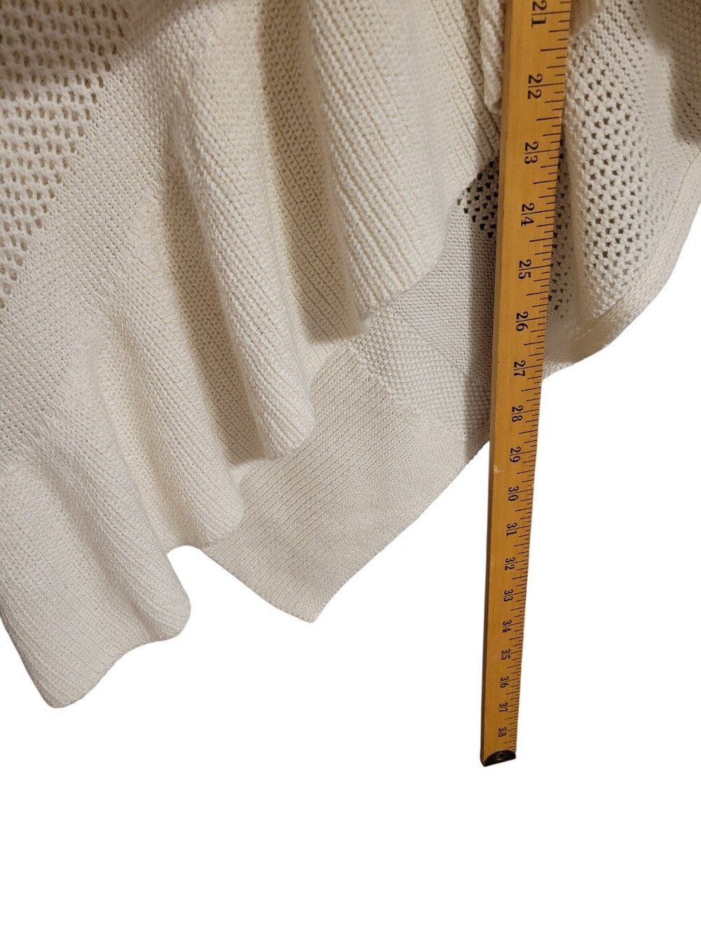 Anthropologie White Knit Poncho Top - Picture 7 of 9